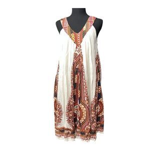 SAPOGEE WORLDOVER Sleeveless Dress Cotton Lined White Boho Resort